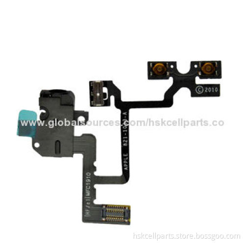 Headphone Jack Audio Flex Cable GSM, Suitable for iPhone 4, Black or White